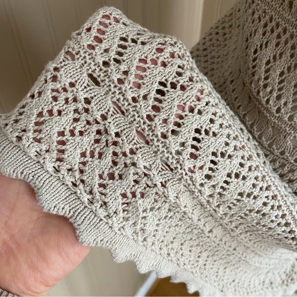 HOLLISTER Cream Crochet Tank Dress Swim Cotton Coverup Women’s Size Medium - Picture 4 of 5